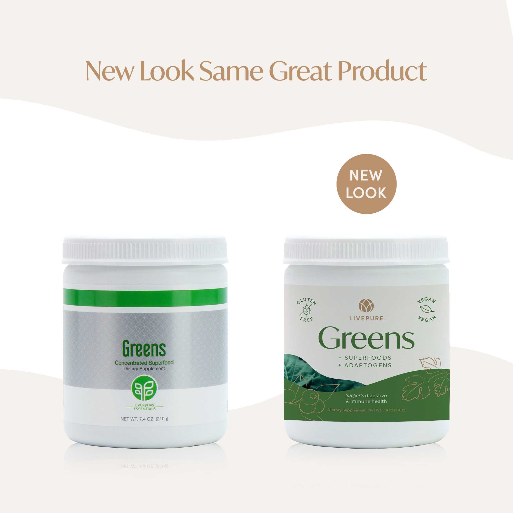 livepure greens powder supplement with superfoods and adaptogens